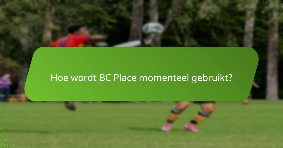 Hoe wordt BC Place momenteel gebruikt?