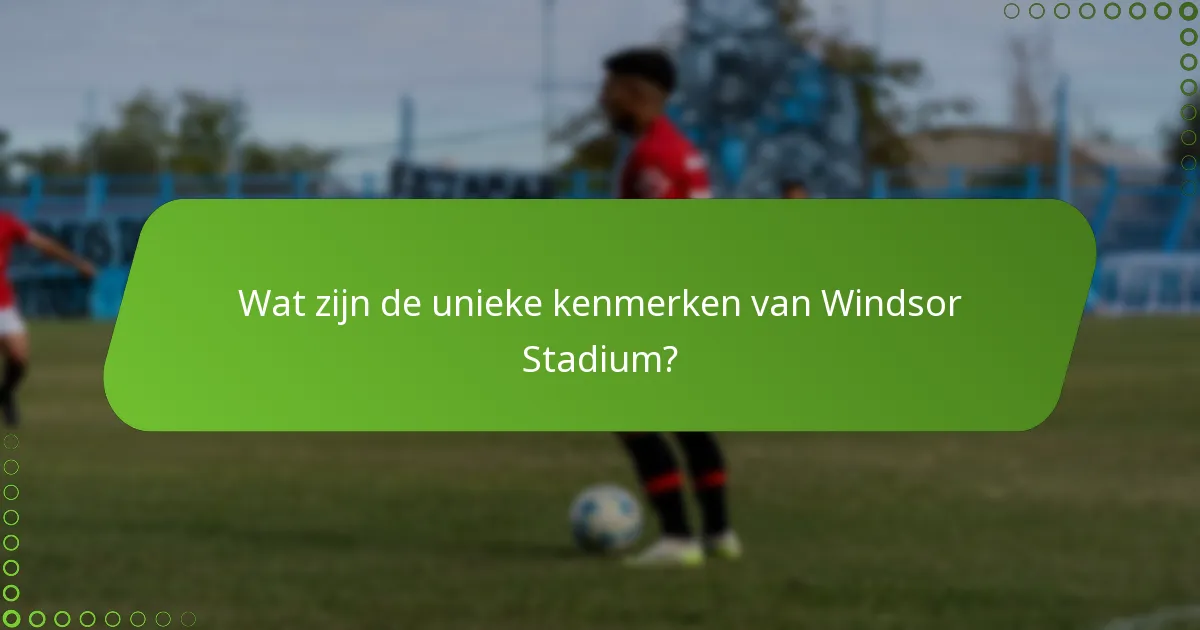 Wat zijn de unieke kenmerken van Windsor Stadium?